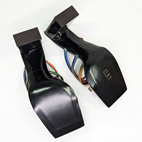 Giuseppe Zanotti Shangay 85MM Strappy Patent Slide Sandals Size 39 (MSRP $795) - Picture 10 of 12